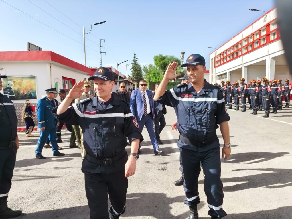 زيارة معاينة وتفقد للمدير العام للحماية المدنيةلجهاز مكافحة الحرائق و جهاز حراسة الشواطئ والفرق المختصة وكذا الوسائل الإدارية والعملياتية بولايات سعيدة، سيدي بلعباس وتلمسان
